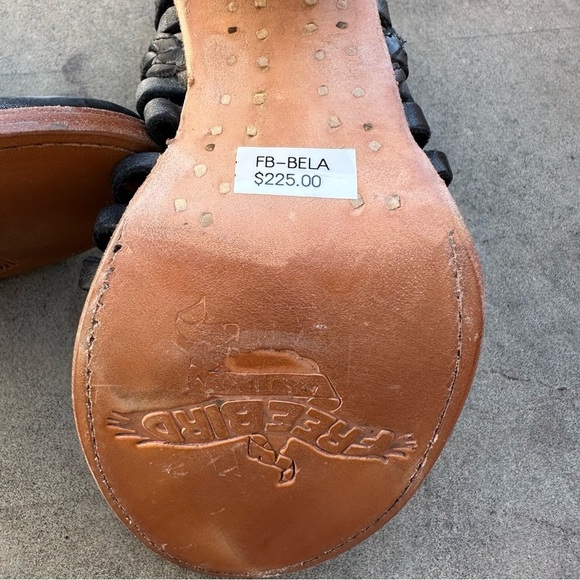 Freebird by Steven Bela Heeled Cage Sandal Ankle Boots in Distressed Black NEW 7 - Picture 10 of 11